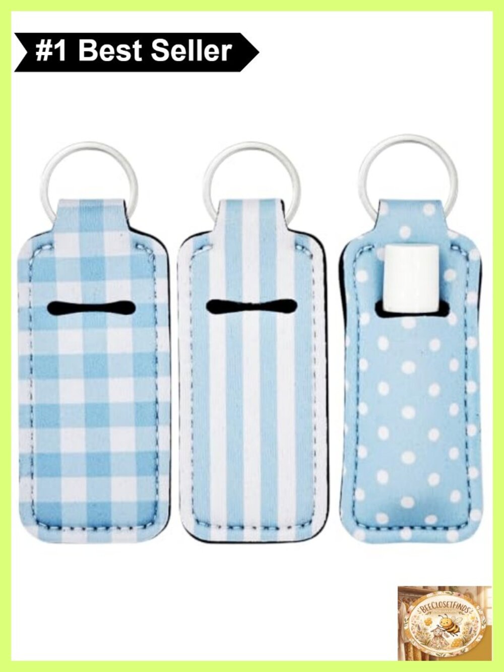 Neoprene Chapstick Holder Keychain Lip Balm Clip Purse Accessory